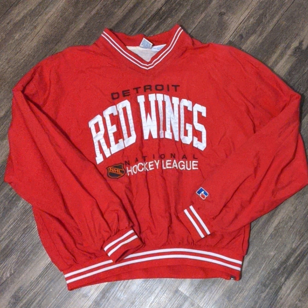 VINTAGE 90s Detroit Red Wings Pullover Jacket